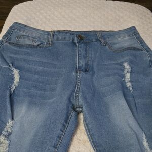 Blue Distressed Women’s Jeans